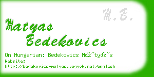 matyas bedekovics business card